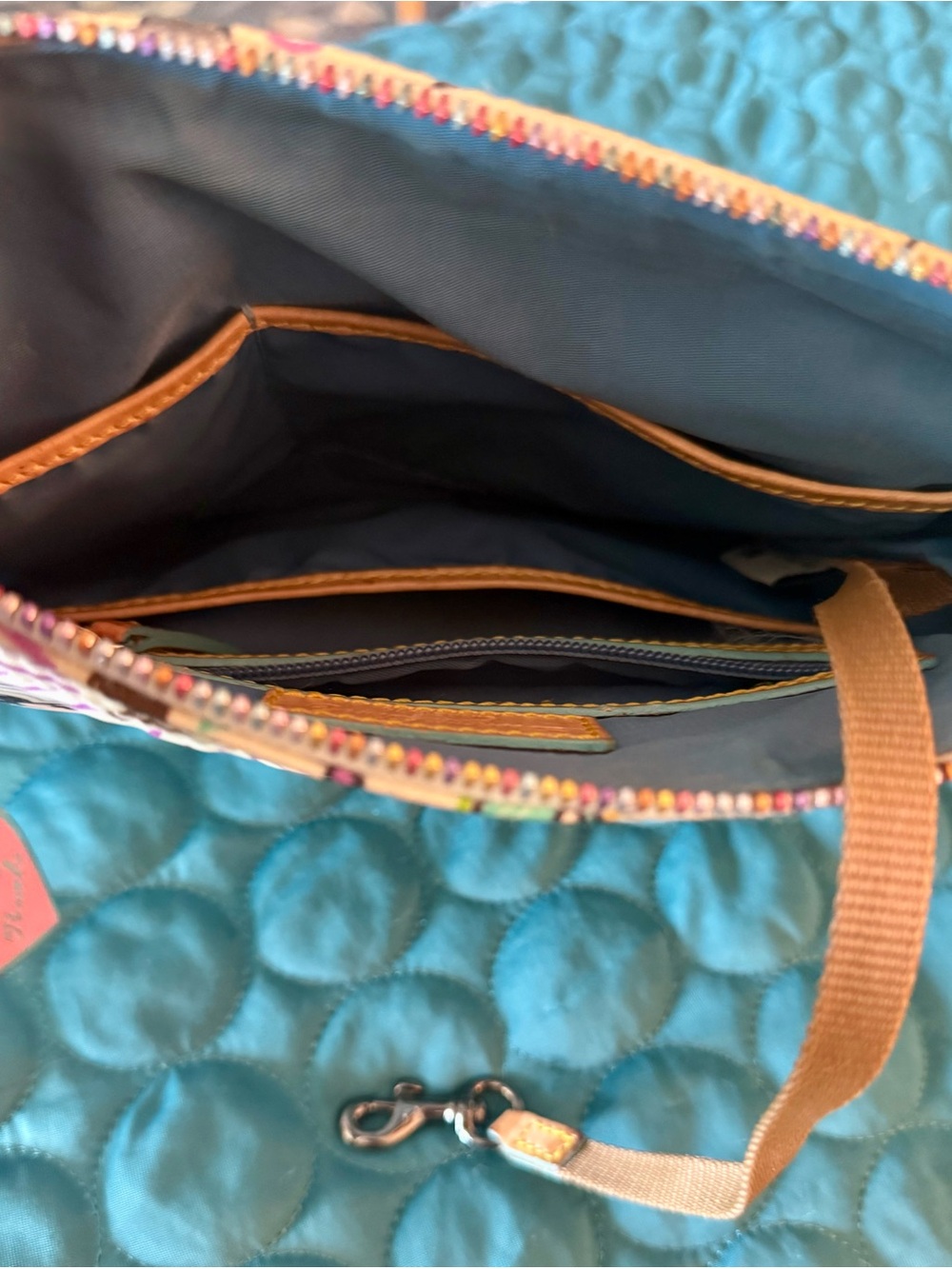 Dooney & Bourke Disney Multicolor Animation Print Crossbody on White - Picture 9 of 11